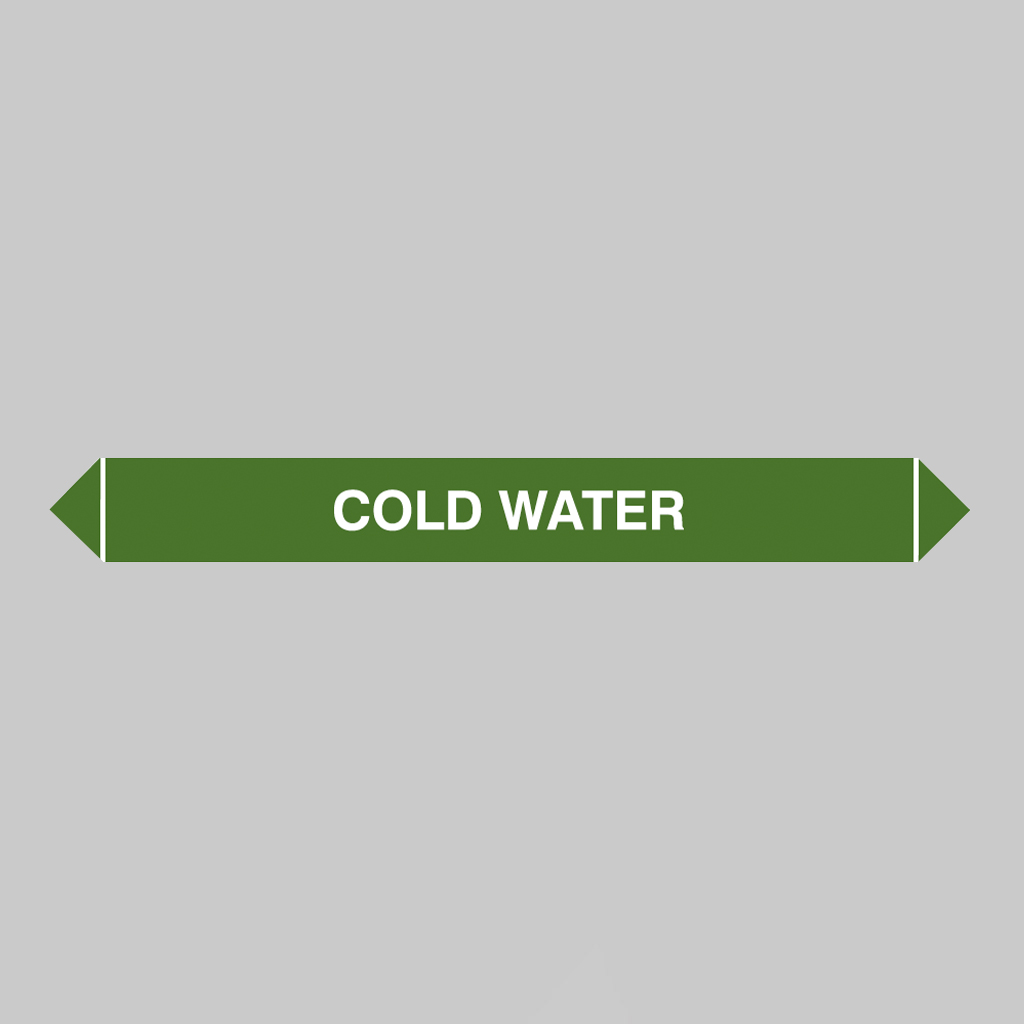 Flow Marker Pk Of 5 Cold Water 300X40Mm Self Adhesive Vinyl 1 Flow marker pk of 5 cold water 300x40mm self adhesive vinyl