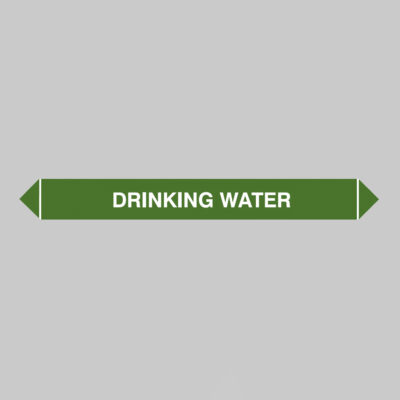 Flow marker Pk of 5 drinking water 300x40mm self adhesive vinyl