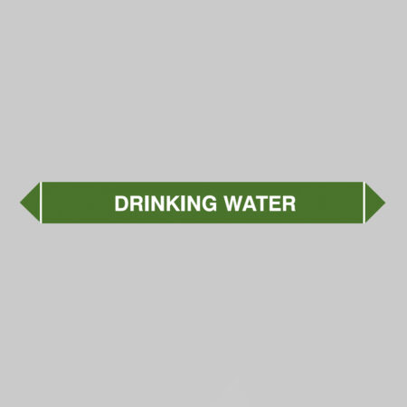 Flow marker Pk of 5 drinking water 300x40mm self adhesive vinyl