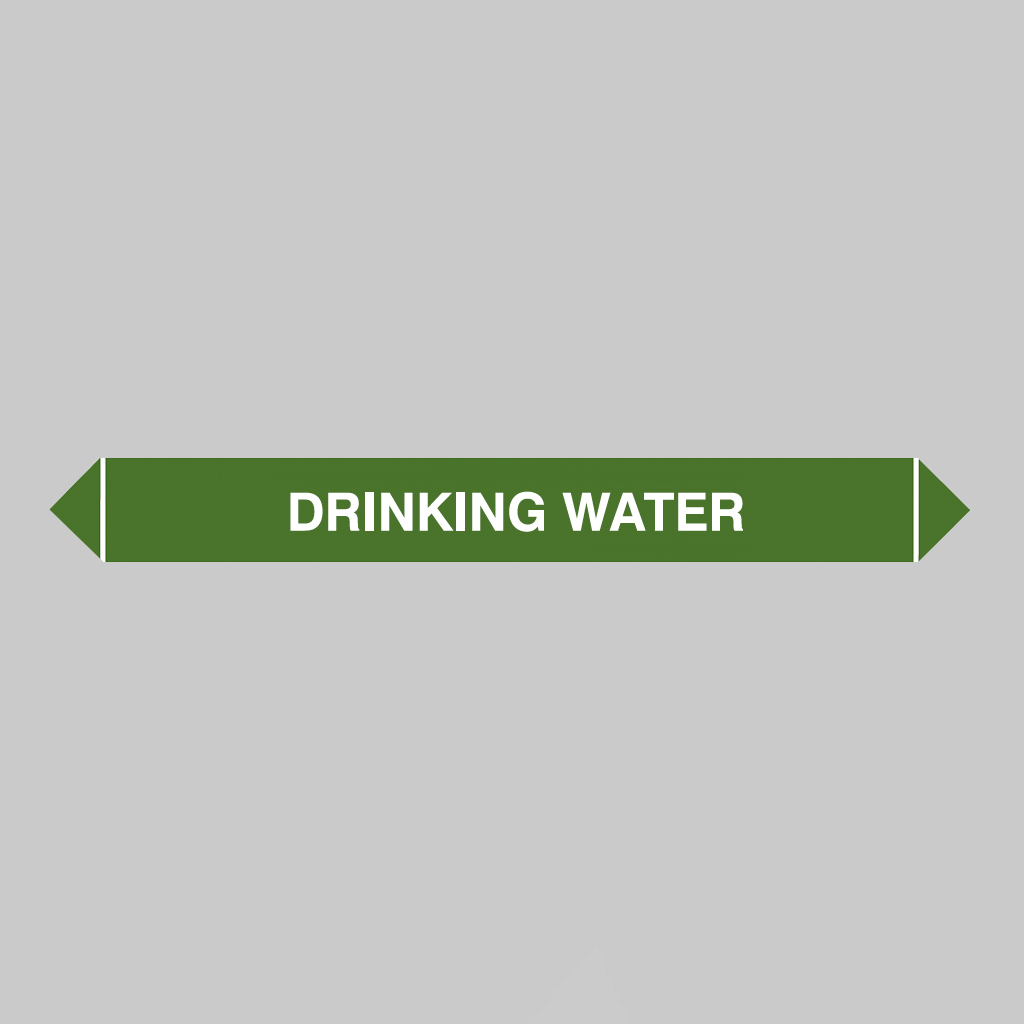 Flow Marker Pk Of 5 Drinking Water 300X40Mm Self Adhesive Vinyl 1 Flow marker pk of 5 drinking water 300x40mm self adhesive vinyl