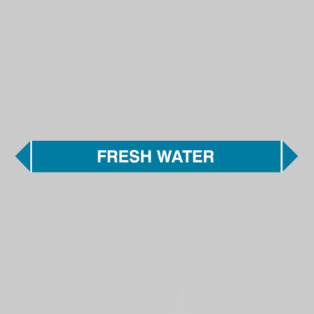 Flow marker Pk of 5 fresh water 300x40mm self adhesive vinyl