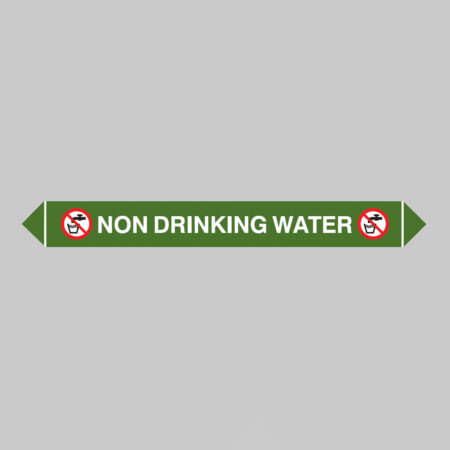 Flow marker Pk of 5 non drinking water 300x40mm self adhesive vinyl