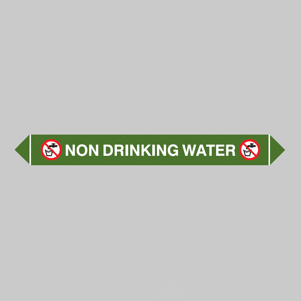 Flow Marker Pk Of 5 Non Drinking Water 300X40Mm Self Adhesive Vinyl 1 Flow marker pk of 5 non drinking water 300x40mm self adhesive vinyl