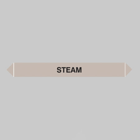 Flow marker Pk of 5 steam 300x40mm self adhesive vinyl