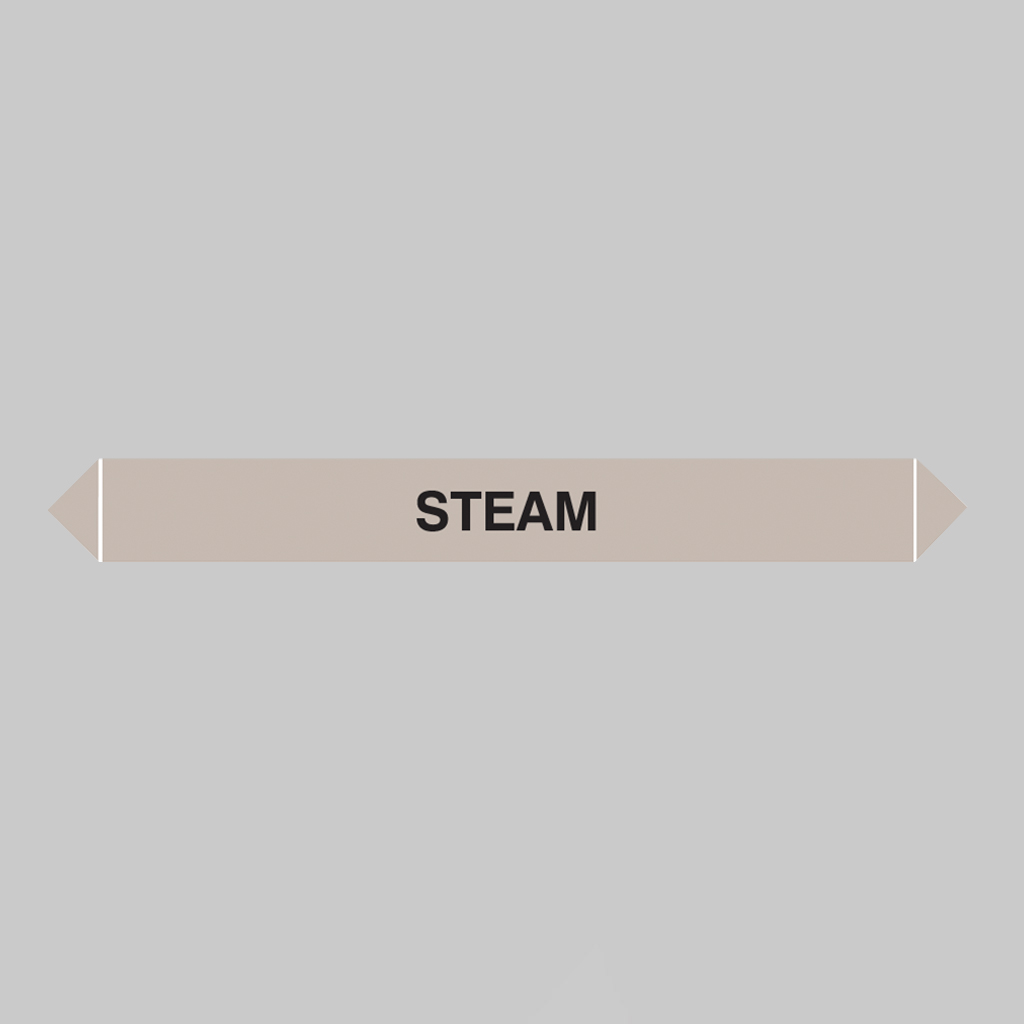 Flow Marker Pk Of 5 Steam 300X40Mm Self Adhesive Vinyl 1 Flow marker pk of 5 steam 300x40mm self adhesive vinyl