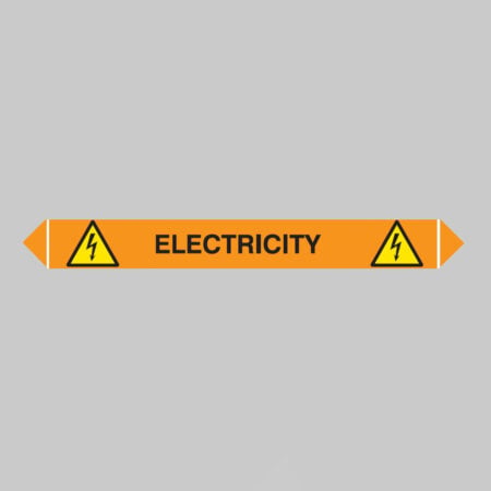 Flow marker Pk of 5 electricity 300x40mm self adhesive vinyl