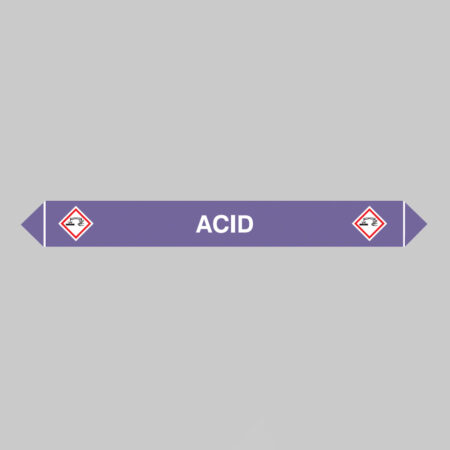 Flow marker Pk of 5 acid 300x40mm self adhesive vinyl