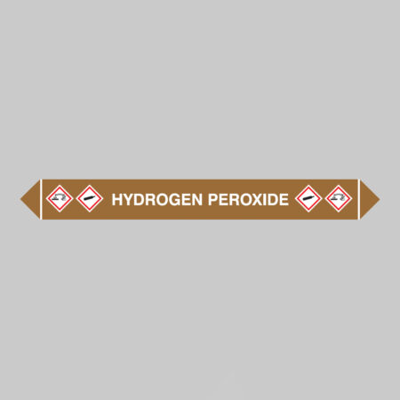 Flow marker Pk of 5 hydrogen peroxide 300x40mm self adhesive vinyl