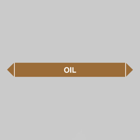 Flow marker Pk of 5 oil 300x40mm self adhesive vinyl