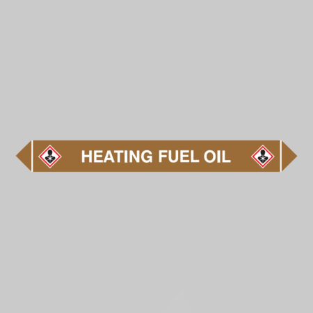 Flow marker Pk of 5 heating oil 300x40mm self adhesive vinyl