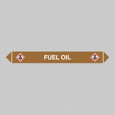 Flow marker Pk of 5 fuel oil 300x40mm self adhesive vinyl