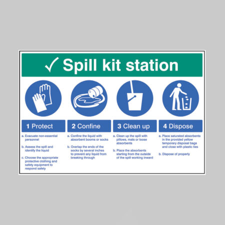 Spill Kit Station - Protect, confine, clean up, dispose