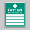 First aiders are (space for 4) adapt-a-sign 215x310mm