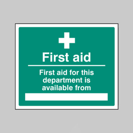 First aid for department available from
