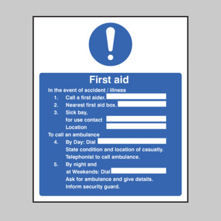 First aid in the event of accident / illness