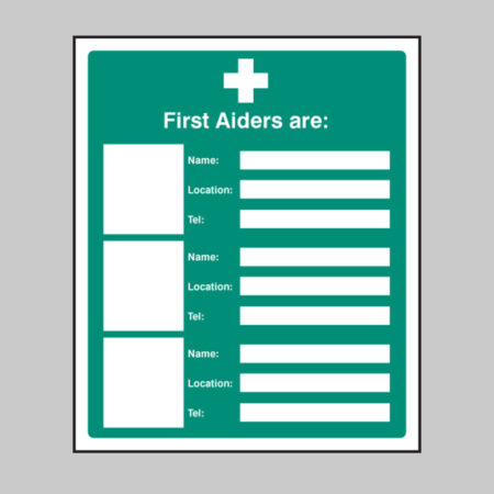 First aiders are (space for 3)