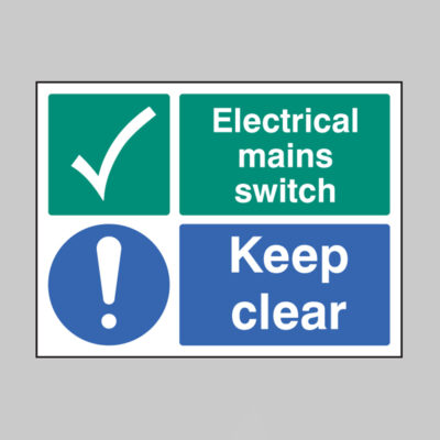 Electrical mains switch keep clear