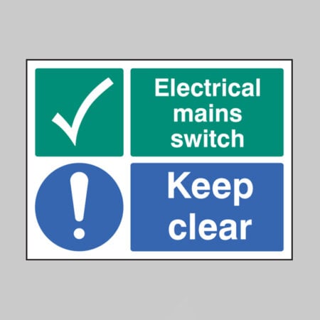 Electrical mains switch keep clear