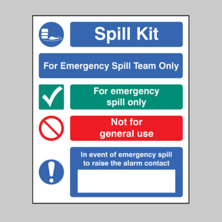 Spill kit emergency spill team only
