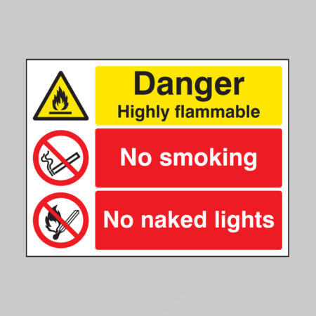 Danger highly flammable no smoking no naked lights