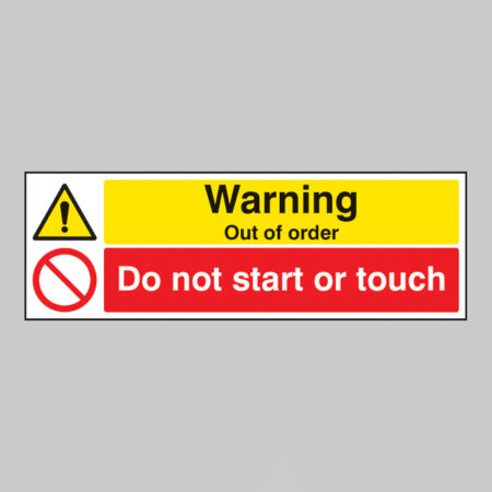 Warning out of order do not start or touch