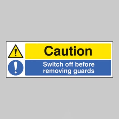 Caution switch off before removing guards