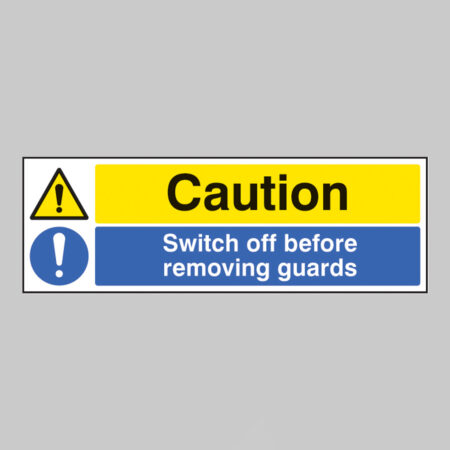 Caution switch off before removing guards
