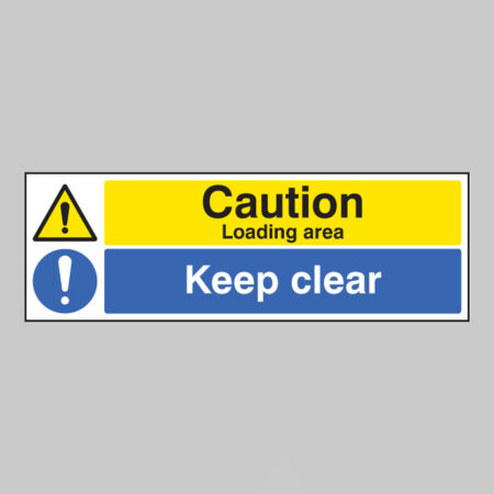 Caution Loading area, Keep clear (self adhesive vinyl safety label)