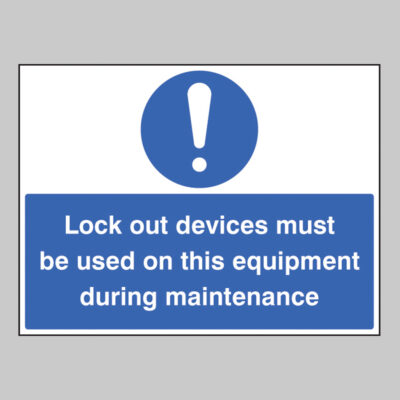 Lockout devices must be used on this equipment during maintenance