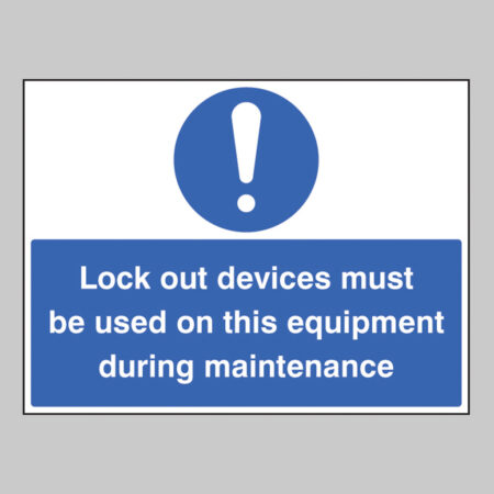 Lockout devices must be used on this equipment during maintenance