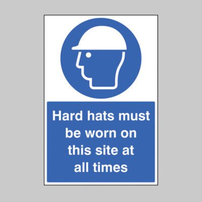 Hard hats must be worn on this site at all times
