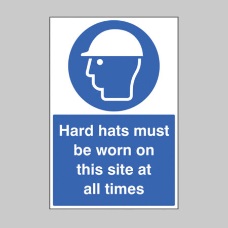 Hard hats must be worn on this site at all times