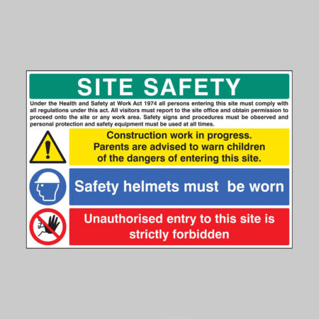 Site safety construction work, helmets, unauthorised entry