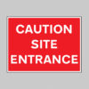 Caution site entrance, 600x450mm Re-Flex Sign (3mm reflective polypropylene)
