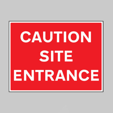 Caution site entrance, 600x450mm Re-Flex Sign (3mm reflective polypropylene)