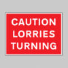Caution lorries turning, 600x450mm Re-Flex Sign (3mm reflective polypropylene)
