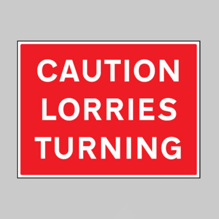 Caution lorries turning, 600x450mm Re-Flex Sign (3mm reflective polypropylene)