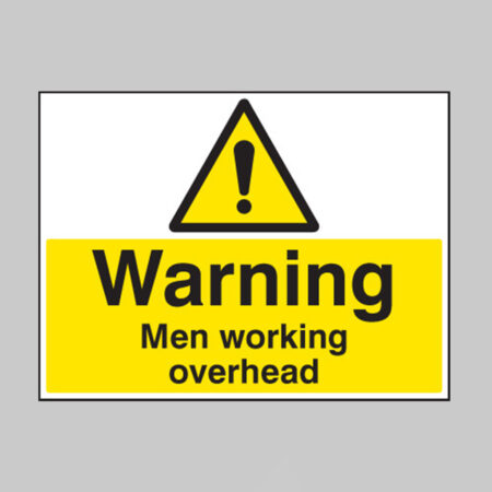 Warning men working overhead
