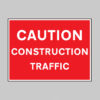 Caution construction traffic banner c/w eyelets 1270x610mm