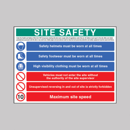 Site safety - hard hat, hivis, boots, 10mph