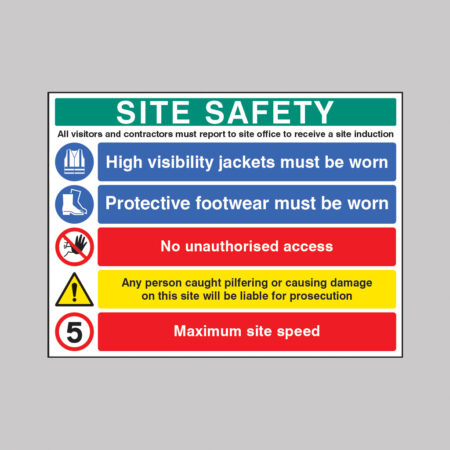 Site safety - hard hat, hivis, boots, 5mph