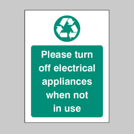 Please turn off electrical appliances when not in use