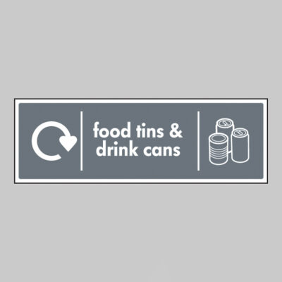 Food tins & drink cans - WRAP Recycling sign