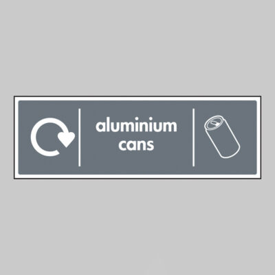 Aluminium cans - WRAP Recycling sign