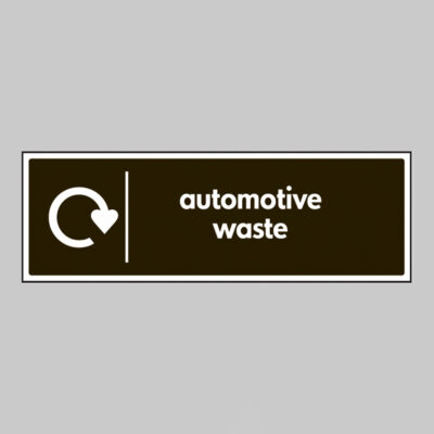 Automotive waste - WRAP Recycling sign