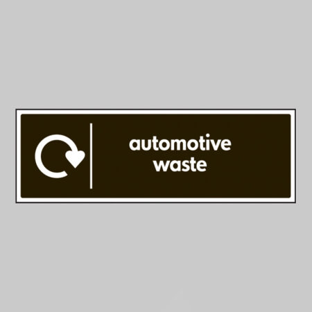 Automotive waste - WRAP Recycling sign