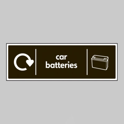 Car batteries - WRAP Recycling sign