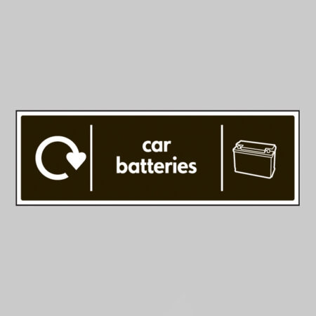 Car batteries - WRAP Recycling sign
