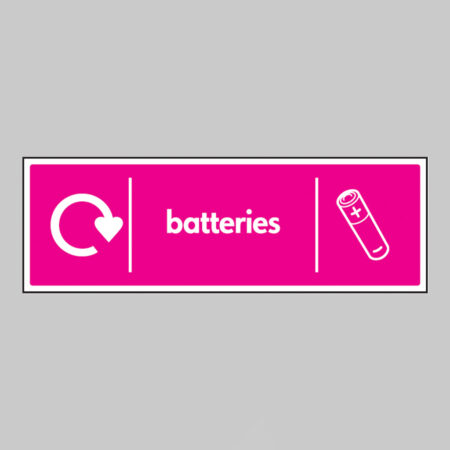 Batteries - WRAP Recycling sign