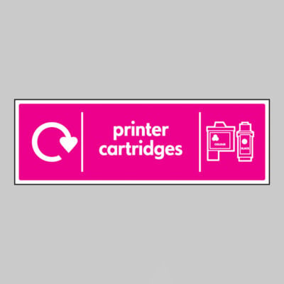 Printer cartridges - WRAP Recycling sign